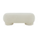 Faux Shearling Cream Thick Round Leg Bench